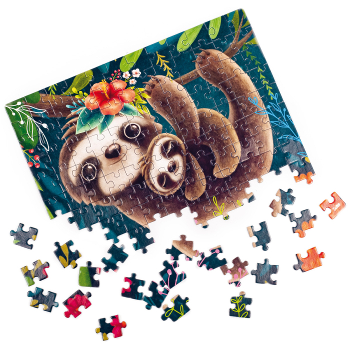 Puzzle copii 120 piese – Lenes cu pui, 23x30 cm | De.tail [3]