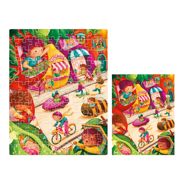 Puzzle copii 120 piese – Orașul Fructelor, 23x30 cm | De.tail [3]