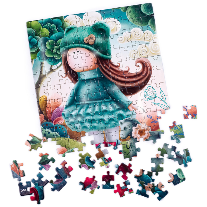 Puzzle copii 120 piese – Păpușică cu un căluț, 23x30 cm | De.tail [3]