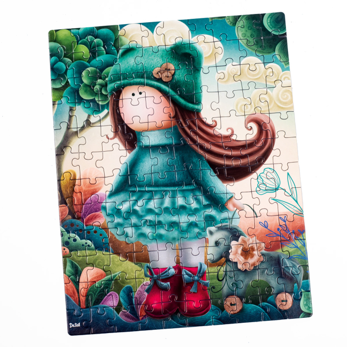 Puzzle copii 120 piese – Păpușică cu un căluț, 23x30 cm | De.tail [2]