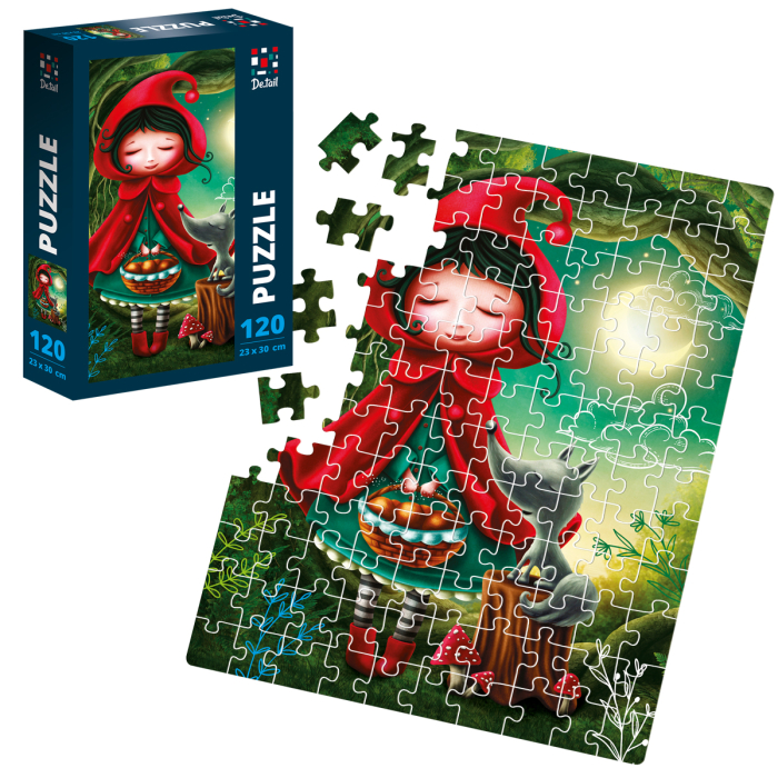 Puzzle copii 120 piese – Scufița Roșie și lupul, 23x30 cm | De.tail [2]