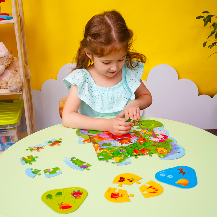 Puzzle copii 2 în 1 Pădure + Mini Joc Educativ, 49 piese, 30×30 cm, Roter Käfer, 3+ ani [4]
