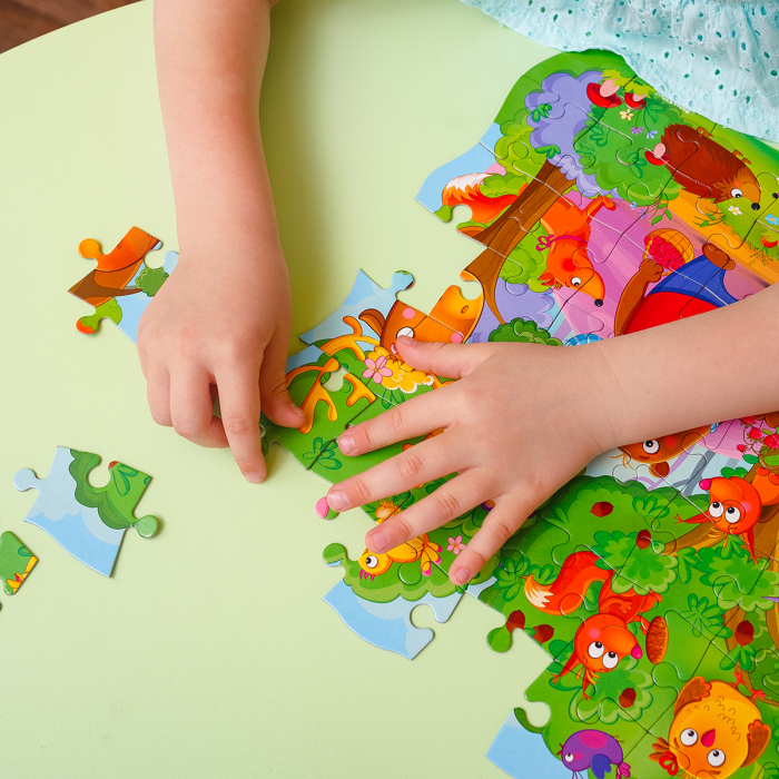 Puzzle copii 2 în 1 Pădure + Mini Joc Educativ, 49 piese, 30×30 cm, Roter Käfer, 3+ ani [5]