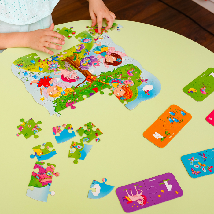 Puzzle copii 2 în 1 Zânele – puzzle + mini joc educativ | Roter Käfer | copii mici 3+ ani [5]