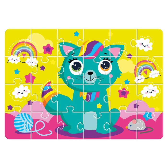 Puzzle copii 24 piese – Pisicuța curcubeu, 21x30 cm (Roter Käfer), 3+ ani [3]