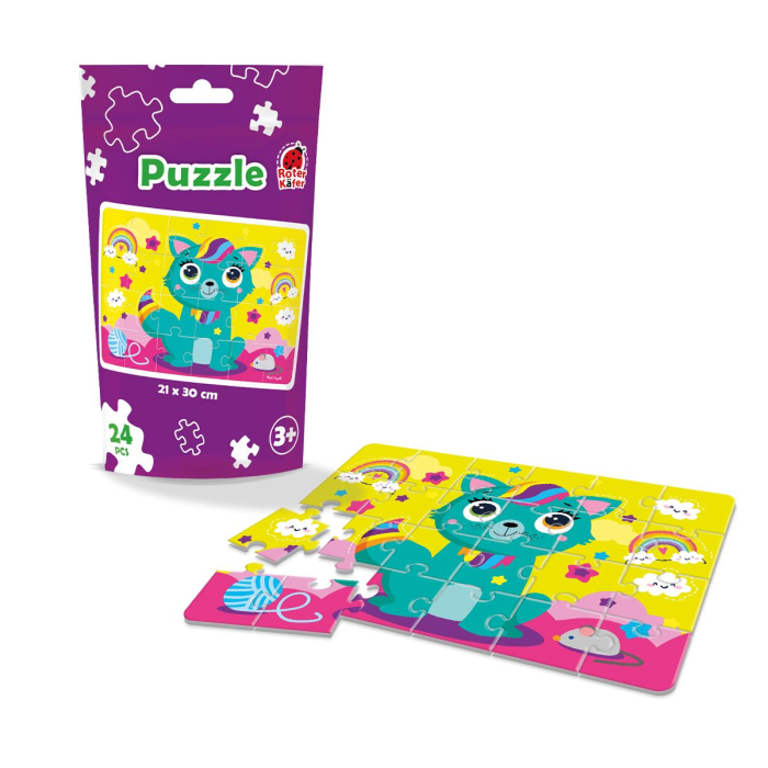 Puzzle copii 24 piese – Pisicuța curcubeu, 21x30 cm (Roter Käfer), 3+ ani [2]