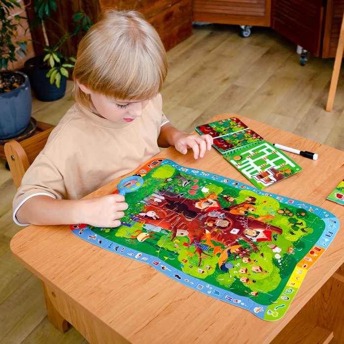 Puzzle copii detectiv Pădurea Magică cu lupă, 54 piese XXL | Roter Käfer | copii mici 3+ ani [4]