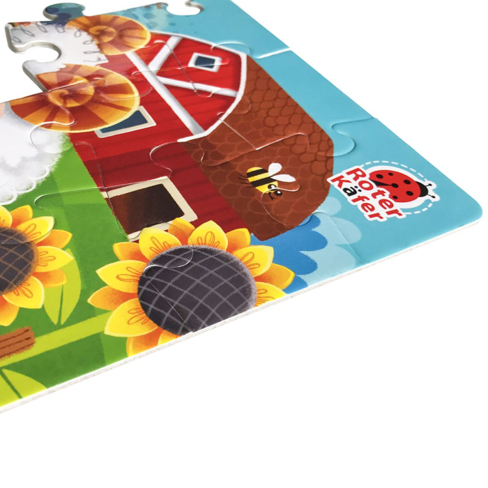 Puzzle copii Maxi 2 in 1, La Fermă din carton, cu găletușă | Roter Käfer  3+ ani [3]