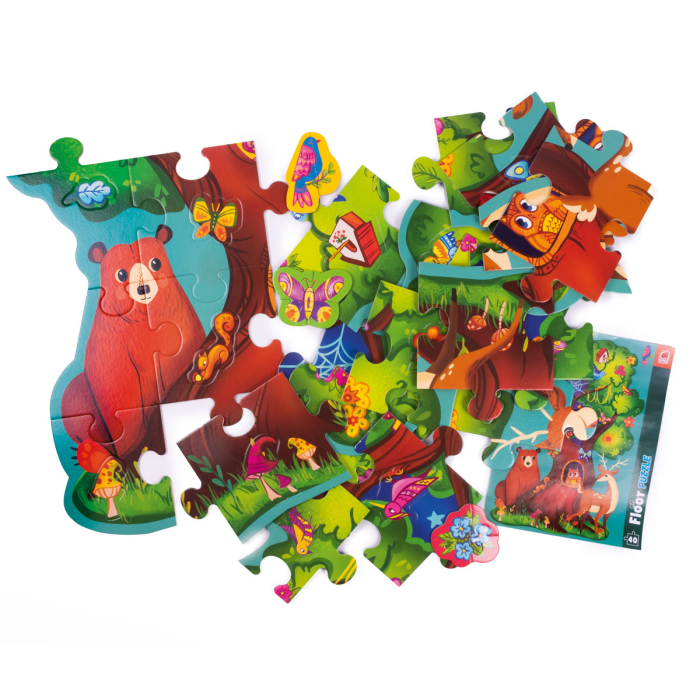 Puzzle de podea copii, Animale din Pădure, Roter Käfer, 40 piese, 67×96 cm, 3–5 ani [3]