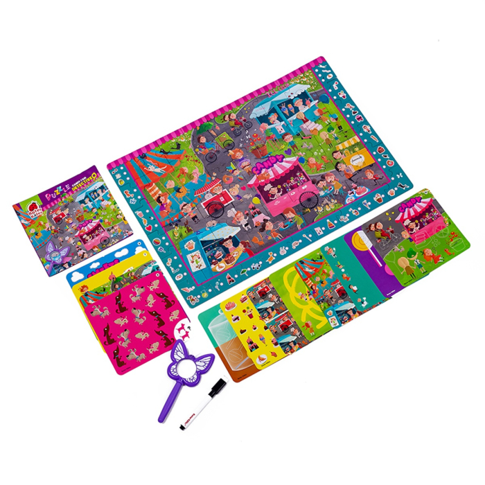 Puzzle detectiv copii 54 piese – Candy Fair (Târgul Dulciurilor) + lupă | Roter Käfer | copii mici 3+ ani [2]