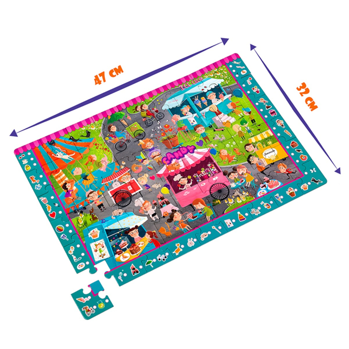 Puzzle detectiv copii 54 piese – Candy Fair (Târgul Dulciurilor) + lupă | Roter Käfer | copii mici 3+ ani [3]
