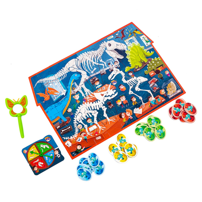 Puzzle detectiv copii Muzeul Dinozaurilor 54 piese + lupă și joc educativ | Roter Käfer | copii mici 3+ ani [3]