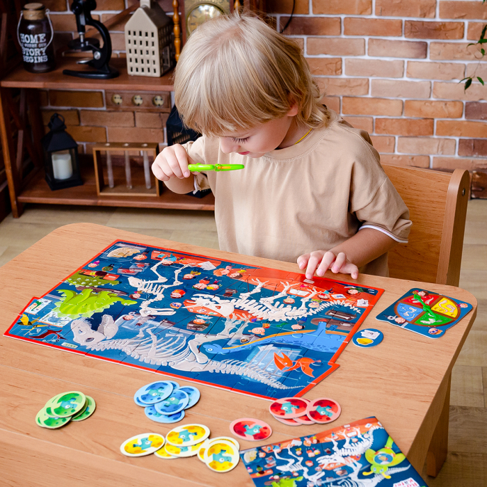 Puzzle detectiv copii Muzeul Dinozaurilor 54 piese + lupă și joc educativ | Roter Käfer | copii mici 3+ ani [5]