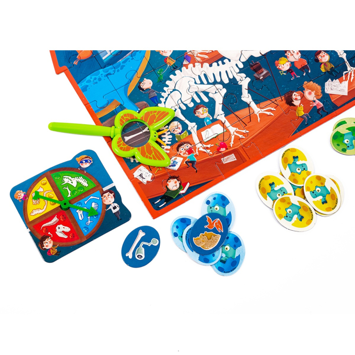 Puzzle detectiv copii Muzeul Dinozaurilor 54 piese + lupă și joc educativ | Roter Käfer | copii mici 3+ ani [8]