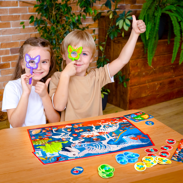 Puzzle detectiv copii Muzeul Dinozaurilor 54 piese + lupă și joc educativ | Roter Käfer | copii mici 3+ ani [6]