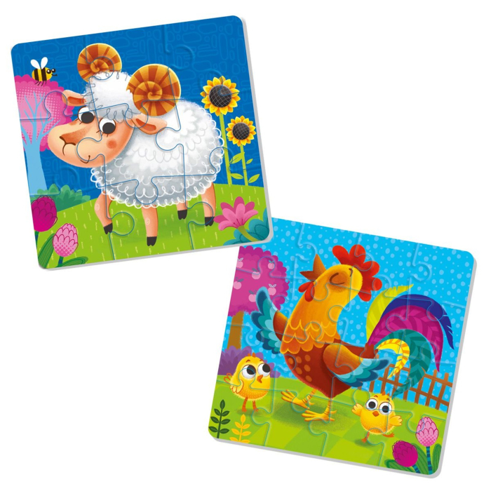 Puzzle din spumă 2 în 1 La fermă – Puzzle educativ pentru copii mici 2+ ani [2]
