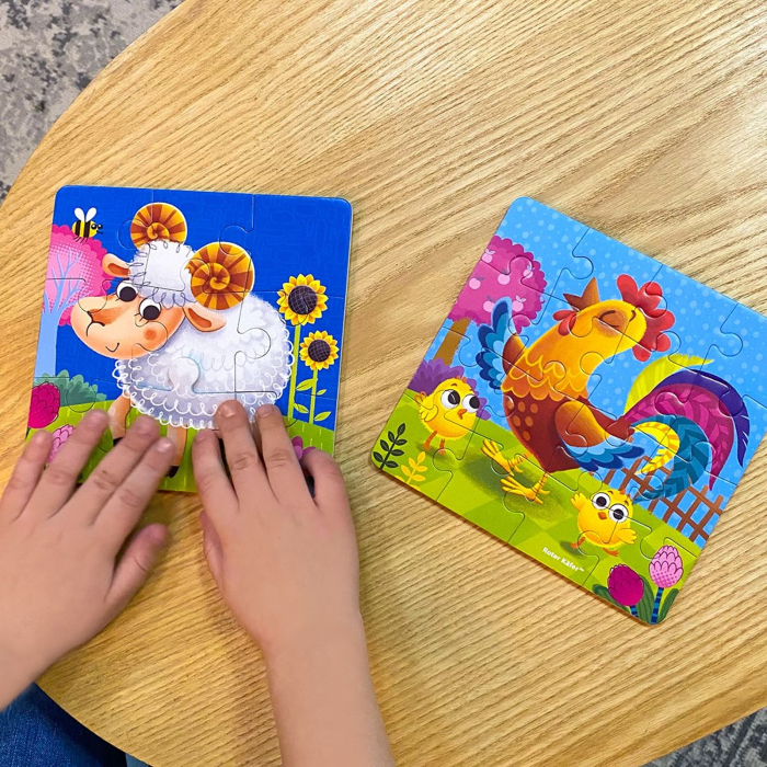 Puzzle din spumă 2 în 1 La fermă – Puzzle educativ pentru copii mici 2+ ani [3]