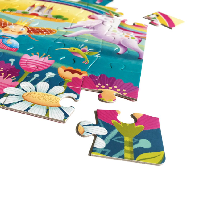 Puzzle maxi copii 2 în 1 Unicorni, în găletușă – 48×33 cm | Roter Käfer | 3+ ani [4]
