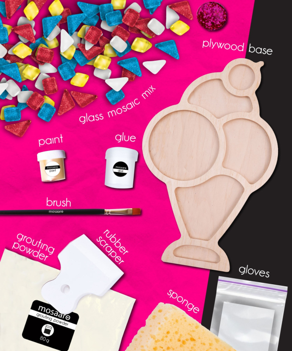 SET CREATIV MOZAIC DIN STICLA CU BAZA DIN MDF- INGHETATA [4]
