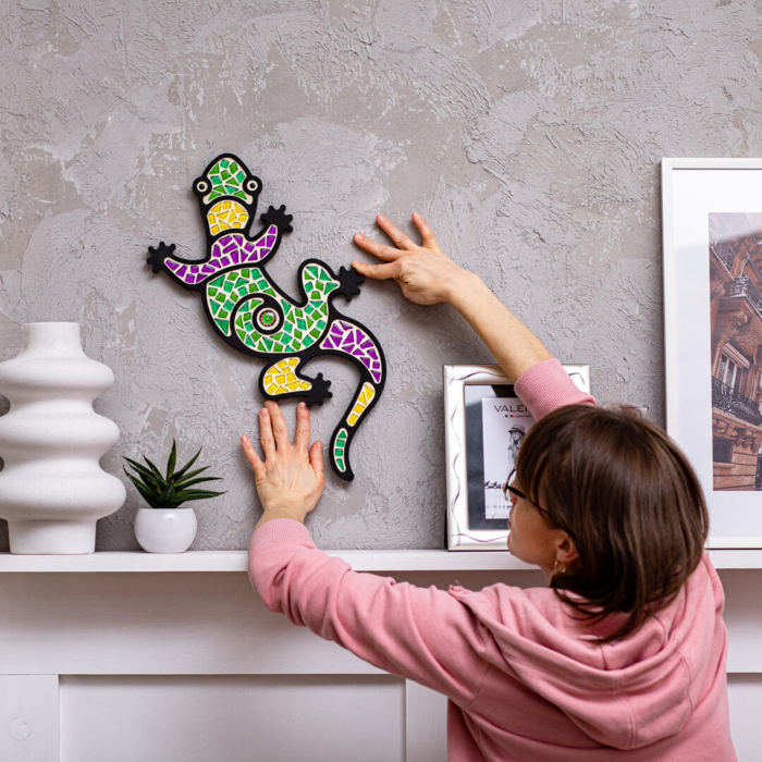 SET CREATIV MOZAIC „Șopârlă” – mozaic din sticlă pe bază MDF, Mosaaro [3]