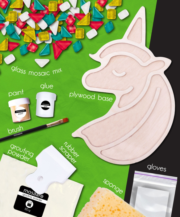 SET CREATIV MOZAIC „UNICORN” – mozaic din sticlă pe bază MDF, Mosaaro [4]