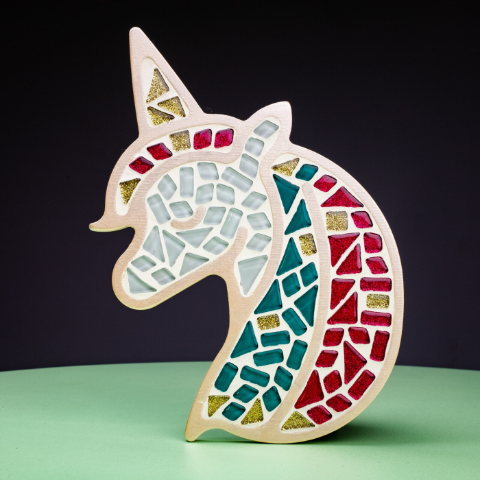 SET CREATIV MOZAIC „UNICORN” – mozaic din sticlă pe bază MDF, Mosaaro [2]
