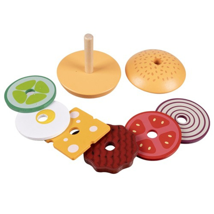 SET HAMBURGER CU 10 CARDURI DE COMENZI, JUCARIE EDUCATIVA DIN LEMN [4]