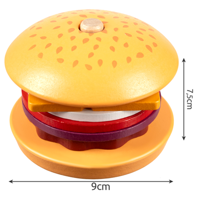 SET HAMBURGER CU 10 CARDURI DE COMENZI, JUCARIE EDUCATIVA DIN LEMN [2]