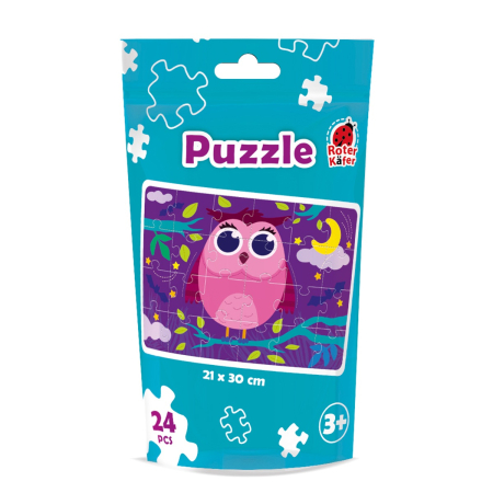 PRIMELE MELE PUZZLE-URI - Puzzle copii 24 piese – Bufnița magică de noapte | Roter Käfer | 3+ ani