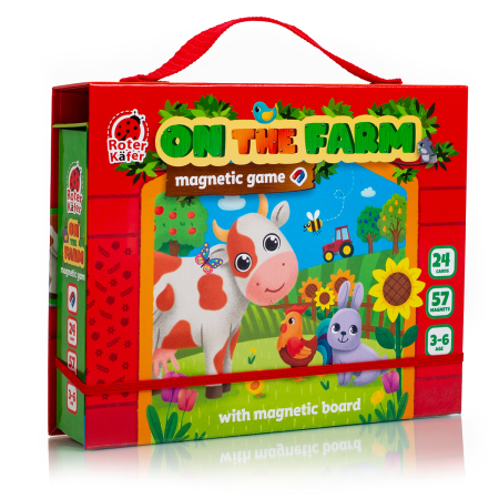 PUZZLE-URI - Joc magnetic copii La Fermă cu planșă și magneți | Roter Käfer | 3–6 ani