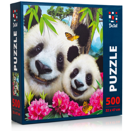 PUZZLE-URI CLASICE - Puzzle 500 piese – Familie de Panda, 32x47 cm | De.tail