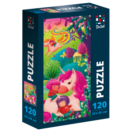 PUZZLE-URI CLASICE - Puzzle copii 120 piese – Unicornul magic și curcubeul, 23x30 cm | De.tail