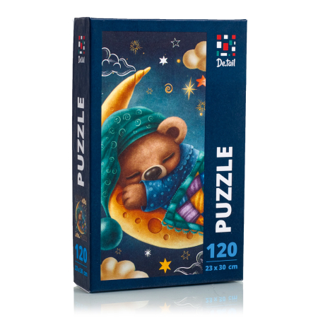 PUZZLE-URI CLASICE - Puzzle copii 120 piese – Ursuleț pe lună, 23x30 cm | De.tail | 6+ ani