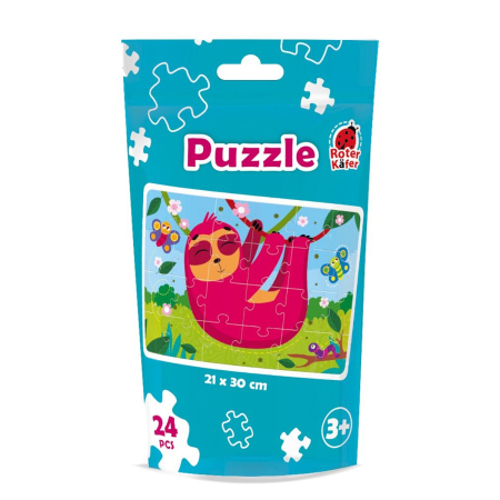 PRIMELE MELE PUZZLE-URI - Puzzle copii 24 piese– Leneșul vesel, Roter Kafer, 3+ ani, 21×30 cm