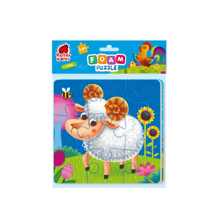 PUZZLE-URI - Puzzle din spumă 2 în 1 La fermă – Puzzle educativ pentru copii mici 2+ ani