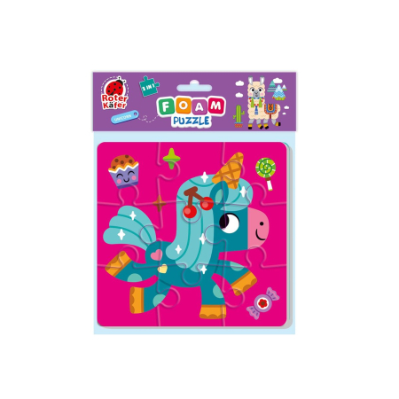 PUZZLE-URI - Puzzle din spumă 2 în 1 Unicorn și Lamă – Puzzle educativ pentru copii mici 2+ ani
