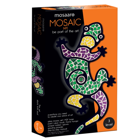 SETURI CREATIVE MOZAIC - SET CREATIV MOZAIC „Șopârlă” – mozaic din sticlă pe bază MDF, Mosaaro