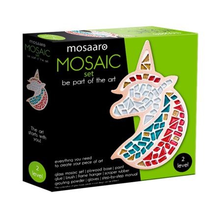 SETURI CREATIVE MOZAIC - SET CREATIV MOZAIC „UNICORN” – mozaic din sticlă pe bază MDF, Mosaaro