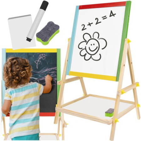 JUCARII EDUCATIVE DIN LEMN - Tablă dublă din lemn pentru desen și scris KRUZZEL