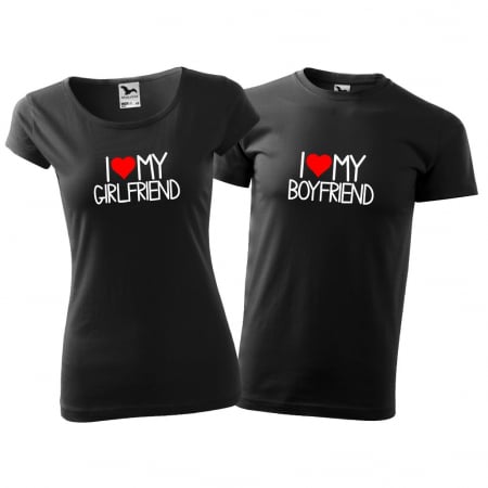 Cupluri - Tricouri cuplu - I LOVE MY GIRLFRIEND / I LOVE MY BOYFRIEND