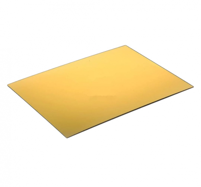 Placă Plexiglas Auriu Oglindă PMMA – 2 mm, Format A4 (297x210 mm) [1]