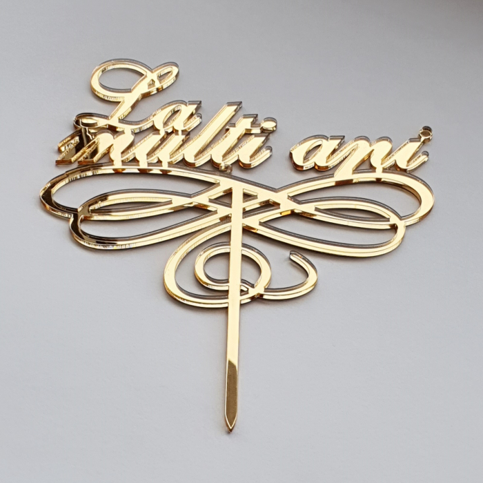 Cake Topper La mulți ani din plexiglas Aurie sau Argintie - PGT41 [2]
