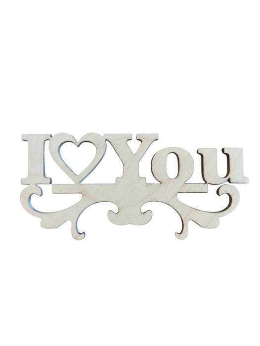 Text din lemn - I Love You - Î*L 4,7 * 10 cm; 9 * 19,5 cm; 19 * 40 cm - HD13 [1]
