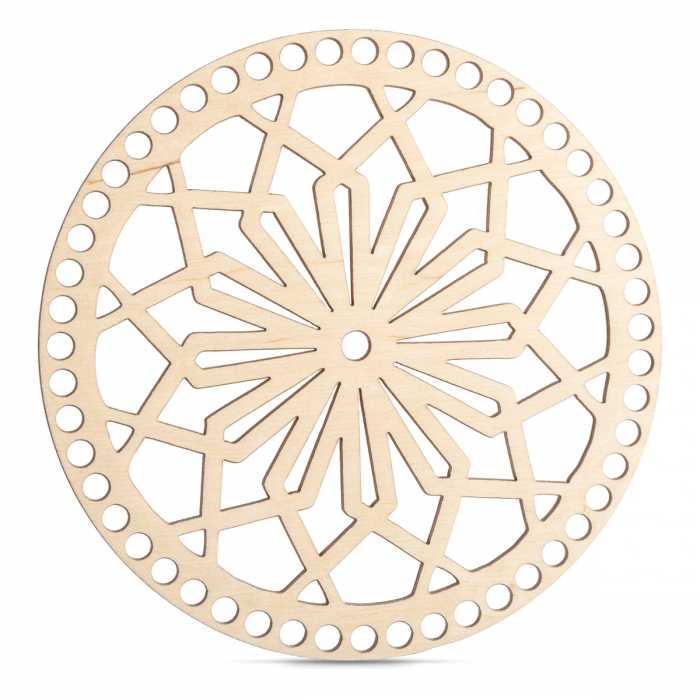 Bază din lemn pentru croșetat -cerc floare - Crochet Basket Base - BC28 [1]