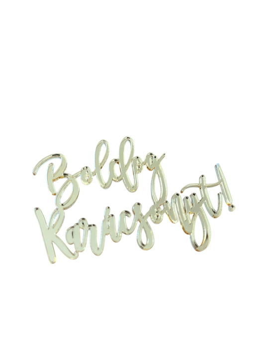 Text decorativ „Boldog Karácsonyt” din plexiglass auriu / argintie - decor elegant pentru Crăciun [1]