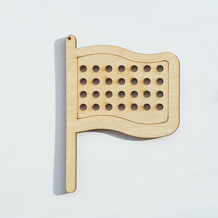 Bază Blank de Brodat în Formă de Steag din Lemn pentru Proiecte DIY - CC 36 [1]
