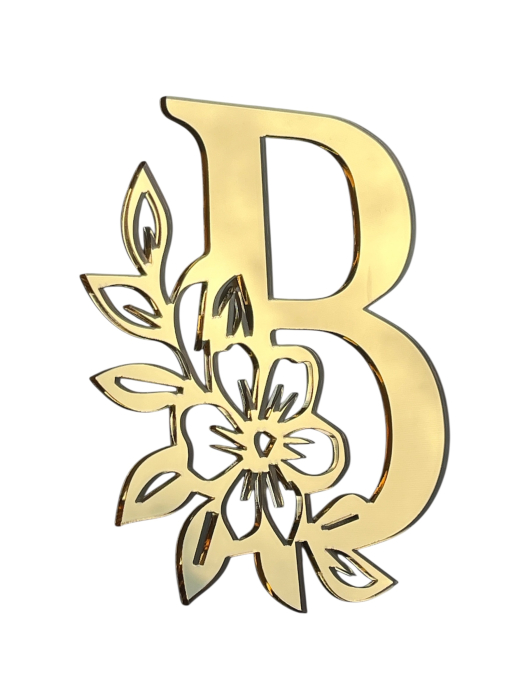 Inițiale pentru nuntă din plexiglas auriu - efect oglindă [6]