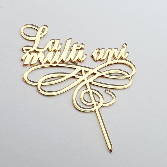 Cake Topper La mulți ani din plexiglas Aurie sau Argintie - PGT41 [1]