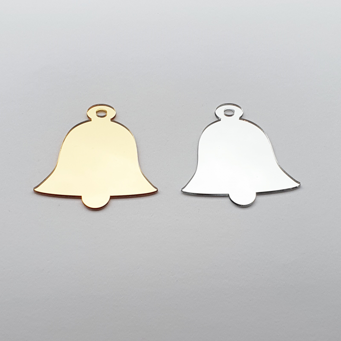 Bază Blank în Formă de Clopoțel cu Oglindă Argintie/Aurie/Transparent pentru Decorațiuni DIY - PGSC21 [1]