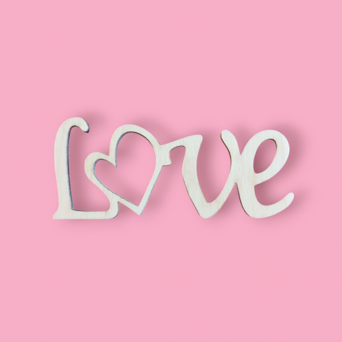 Prescript din lemn - Love- Î*L 3 * 6,8 cm; 5 * 11,3 cm; 9 * 20,5 cm; 19 * 43 cm - HD15 [2]